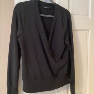 Athleta Black Faux Wrap Sweater